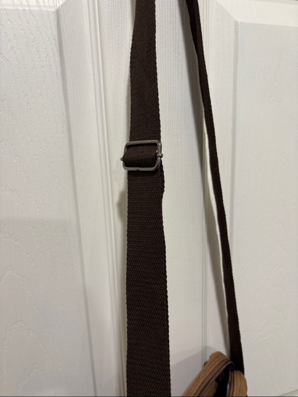 Source Unknown Brown Canvas Crossbody Bag with Dark Brown Strap - Picture 3 of 10